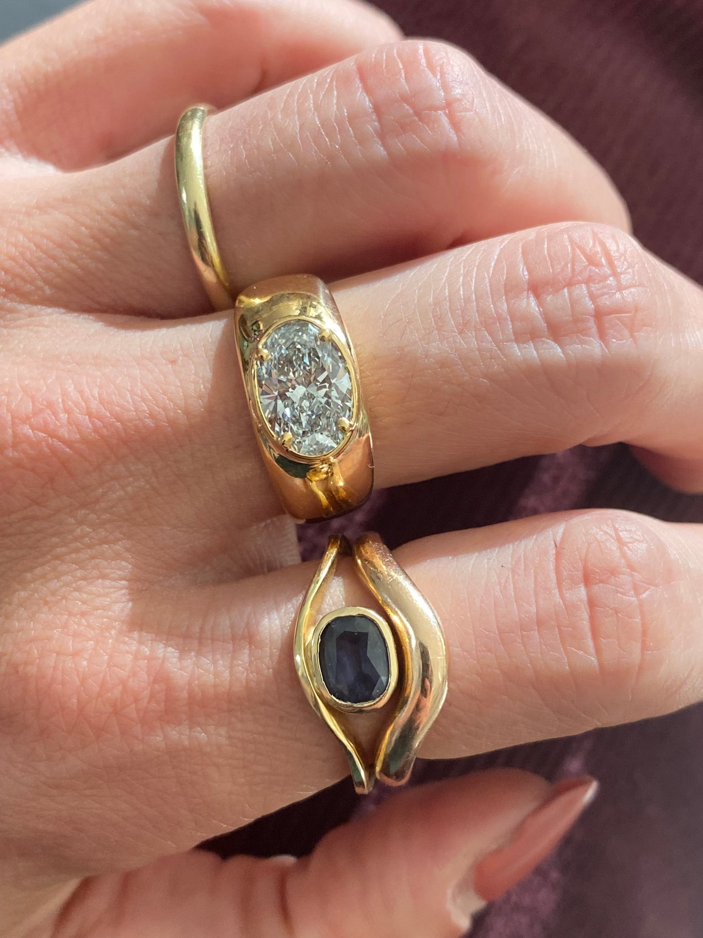 Blossom : 14k oval diamond ring