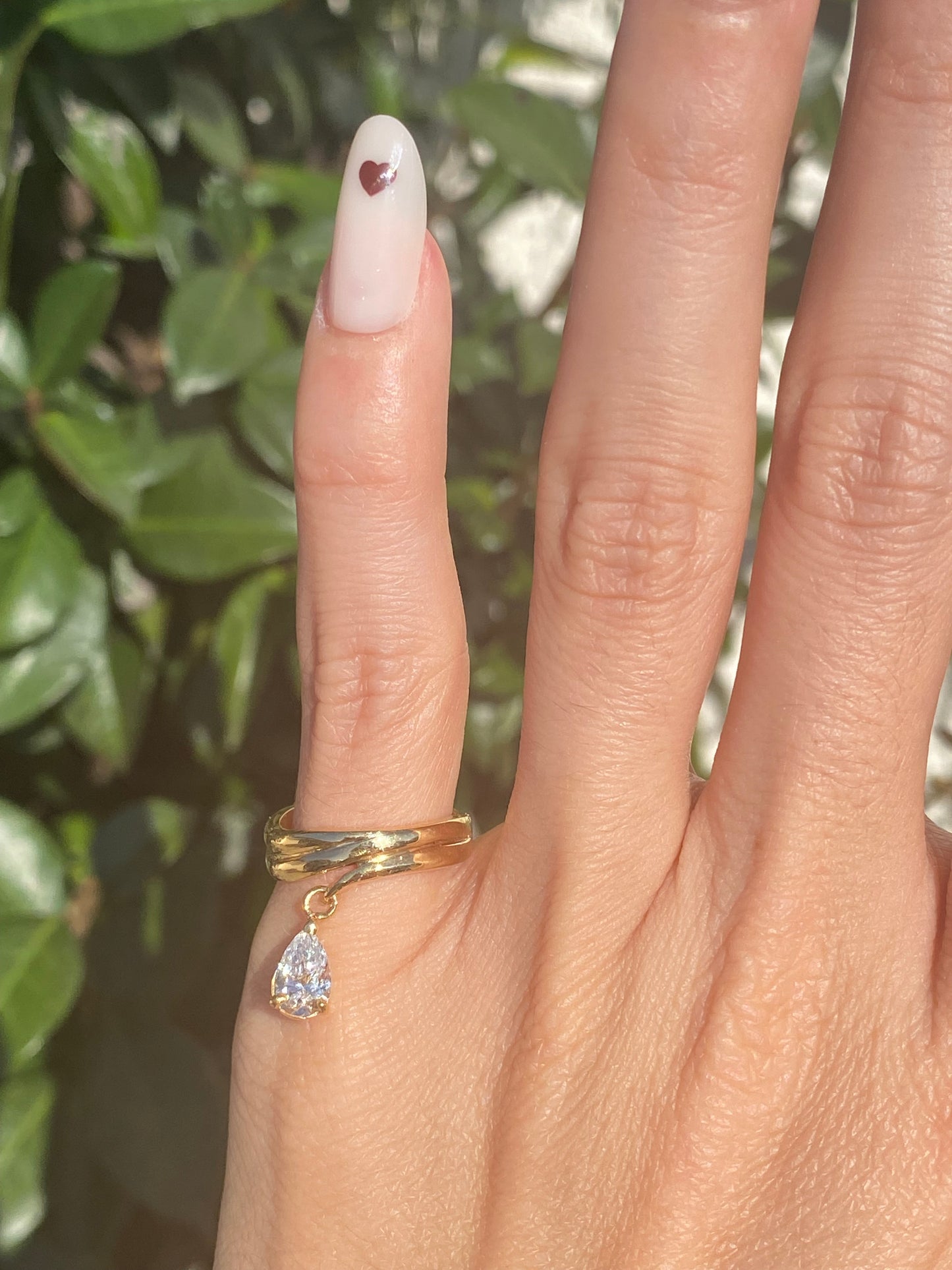 Baby : 14k dancing pear diamond pinky ring